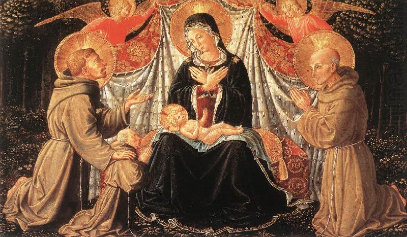 Madonna and Child with Sts Francis and Bernardine, and Fra Jacopo dfg, GOZZOLI, Benozzo